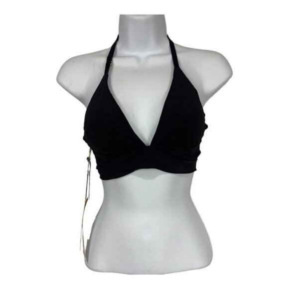 Aerin Rose Womens Jet Black Wrap Banded Fixed Triangle Bikini Top Size XS - Picture 1 of 9